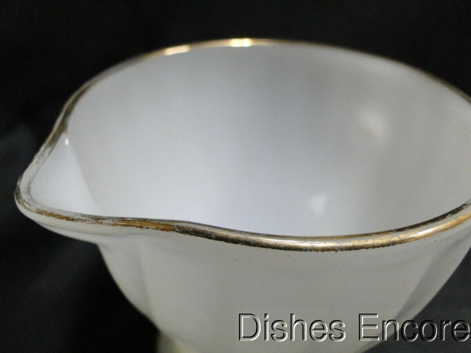 Anchor Hocking Swirl Golden Shell Milk Glass w/Gold: Creamer, 3 5/8" Tall