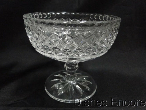 Clear, Pressed Glass, Diamond Pattern Band: Footed Dish / Compote (s) 4", CR#094