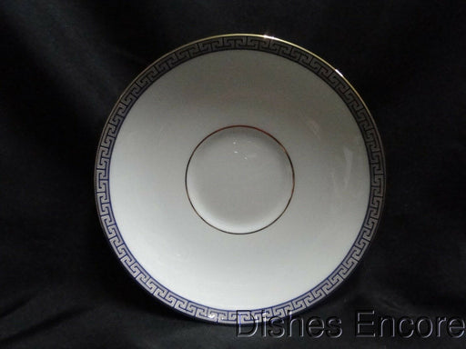 Wedgwood Palatia, White w/ Blue & Gold Greek Key: 5 3/4" Saucer Only, No Cup