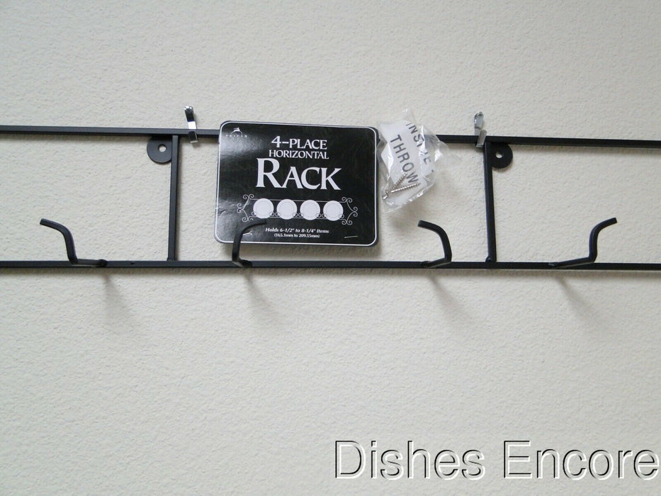 Tripar Augusta Horizontal Black Display Rack for Four 6 1/2" - 8 1/4" Plates 45"
