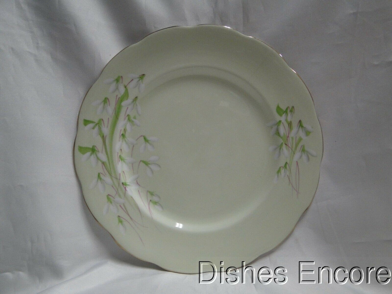 Royal Albert Laurentian Snowdrop, Pale Green, Flowers: Dinner Plate, 10" As Is