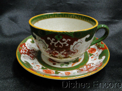 Mason's B9913 Red, Green, Coral, Gold: Cup & Saucer Set (s), 2 3/8", Crazing