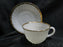 Anchor Hocking Swirl Golden Anniversary Milk Glass w/Gold Trim: Cup & Saucer Set