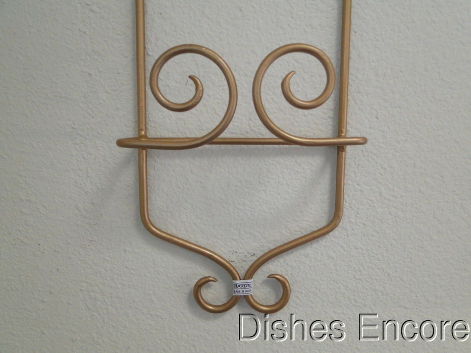Bard's Gold Metal Display Rack for One 9 3/4" - 7 3/4" Plate, 17", As Is