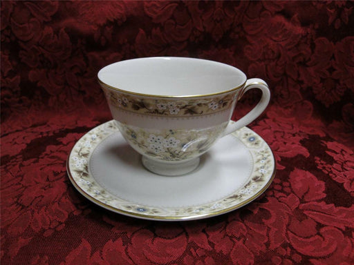 Royal Doulton Mandalay, Tan, Blue & White Flowers: Cup & Saucer Sets (s)