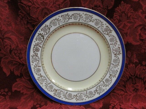 Shimokata Thin Blue Band, Gold Scrolls, Smooth: Bread Plate (s), 6 1/4"