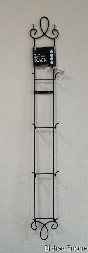 Tripar Augusta Vertical Black Display Rack for Four 6 1/2" - 8 1/4" Plates, 43"