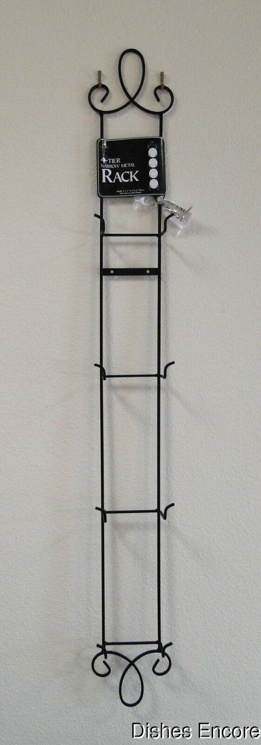 Tripar Augusta Vertical Black Display Rack for Four 6 1/2" - 8 1/4" Plates, 43"