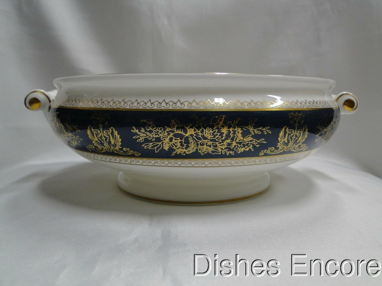 Wedgwood Columbia Blue & Gold, Dragons, Flowers: Round Serving Bowl, No Lid
