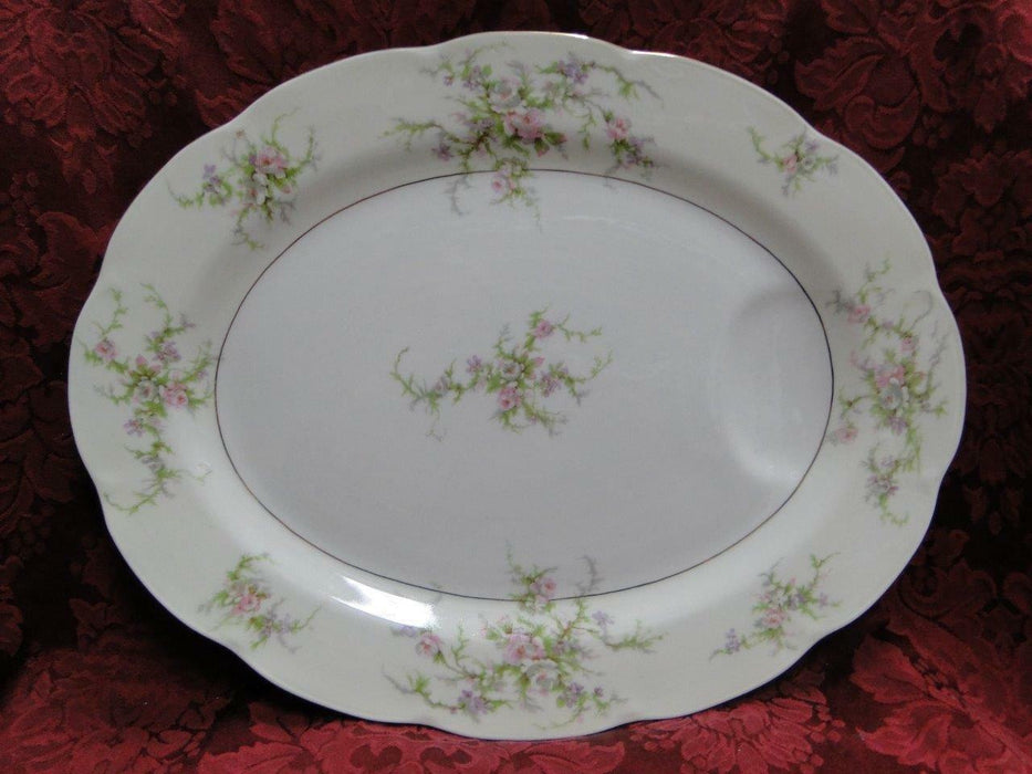 Haviland Rosalinde (New York), Floral: Oval Serving Platter, 14 1/8" x 11 1/8"