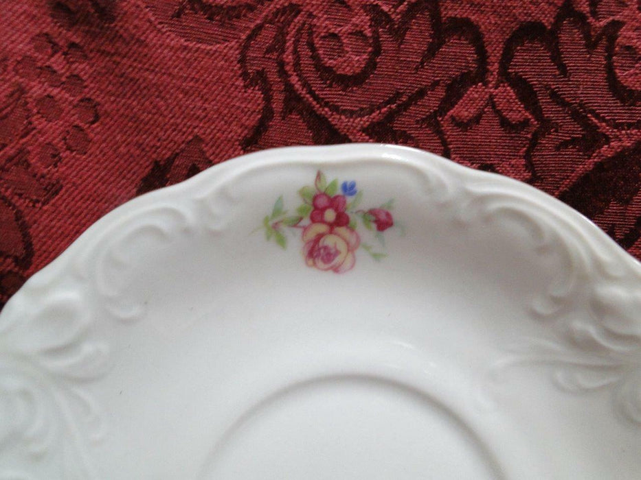 Wawel WAV11, Floral Sprays, Embossed Scrolls: Cup & Saucer Set (s), 2 5/8"