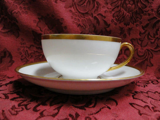 Tirschenreuth Colonial, White w/ Smooth Gold Band: Cup & Saucer Set (s), 2"