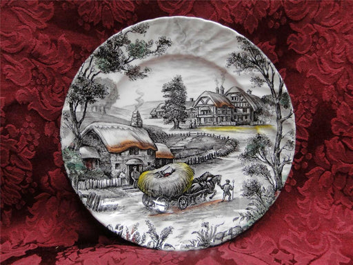 Staffordshire Yorkshire: Brown Scene, Multicolored: Salad Plate (s), 7 7/8"