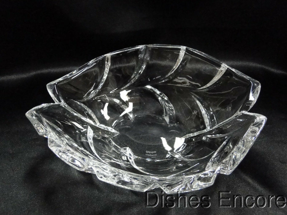 Marquis by Waterford Palma, Clear Scuptured Leaves, No Trim: Oval Bowl, 7" x 6"