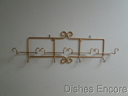 Bard's Horizontal Gold Metal Display Rack for Four Cup & Saucer Sets, 26"