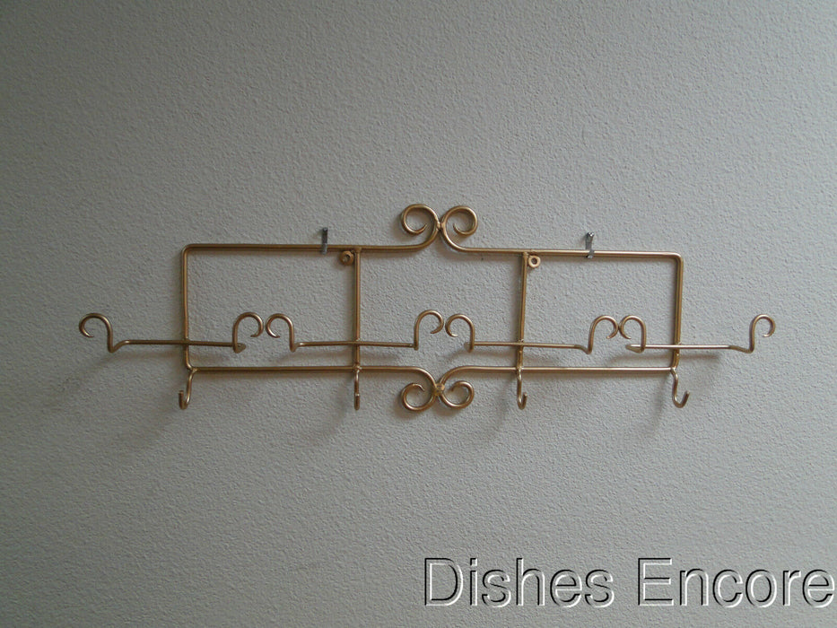 Bard's Horizontal Gold Metal Display Rack for Four Cup & Saucer Sets, 26"