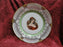 White Reticulated Plate w/ Gold Flowers, Green Band, Lady in Center, 10 1/2"