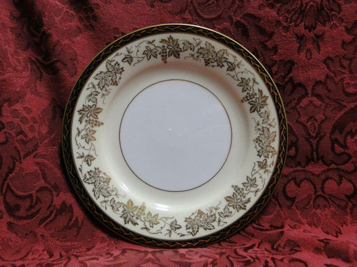 Noritake Bordeaux, 5496, Gold Grapes, Black Band: Bread Plate (s), 6 1/4"