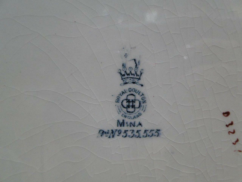 Royal Doulton Mina, Dark Blue Swags, Circles, Urns: Oval Serving Platter 10 1/4"