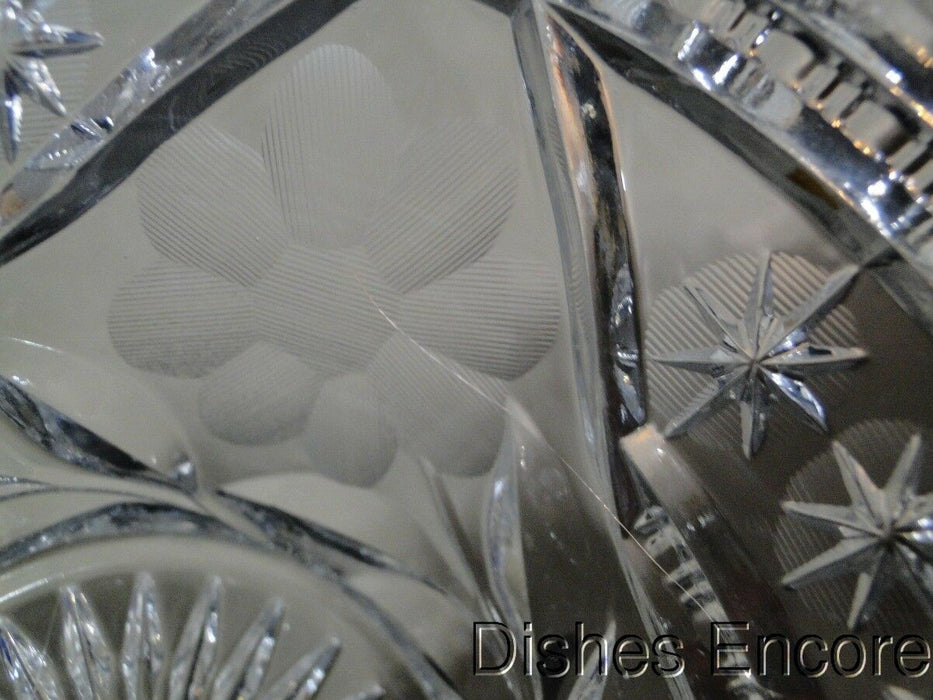 Pressed Glass w/ Large Flowers & Small Stars: Bowl, 5" x 3 1/4", As Is -- MG#151