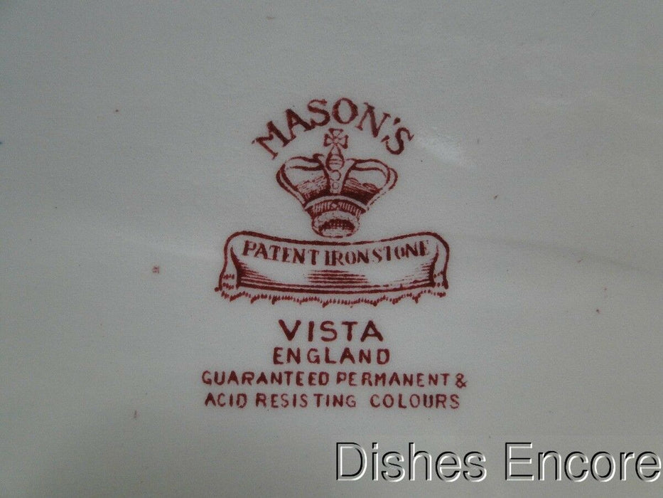 Mason's Vista Pink, Transferware: Oval Serving Platter, 13 1/4" x 10 1/2"