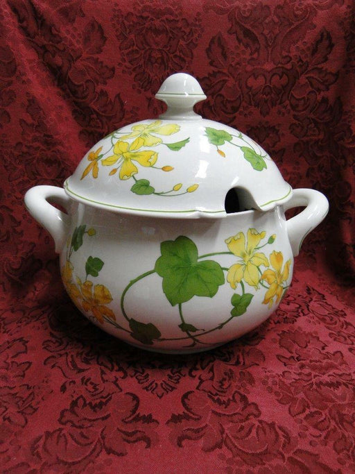 Villeroy & Boch Geranium, Yellow & Green, No Rib: Tureen & Lid, 8 1/2" Tall