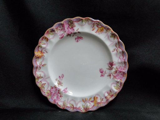 Spode Irene, Pink & Yellow Flowers, Scalloped: Bread Plate (s), 6 1/4"