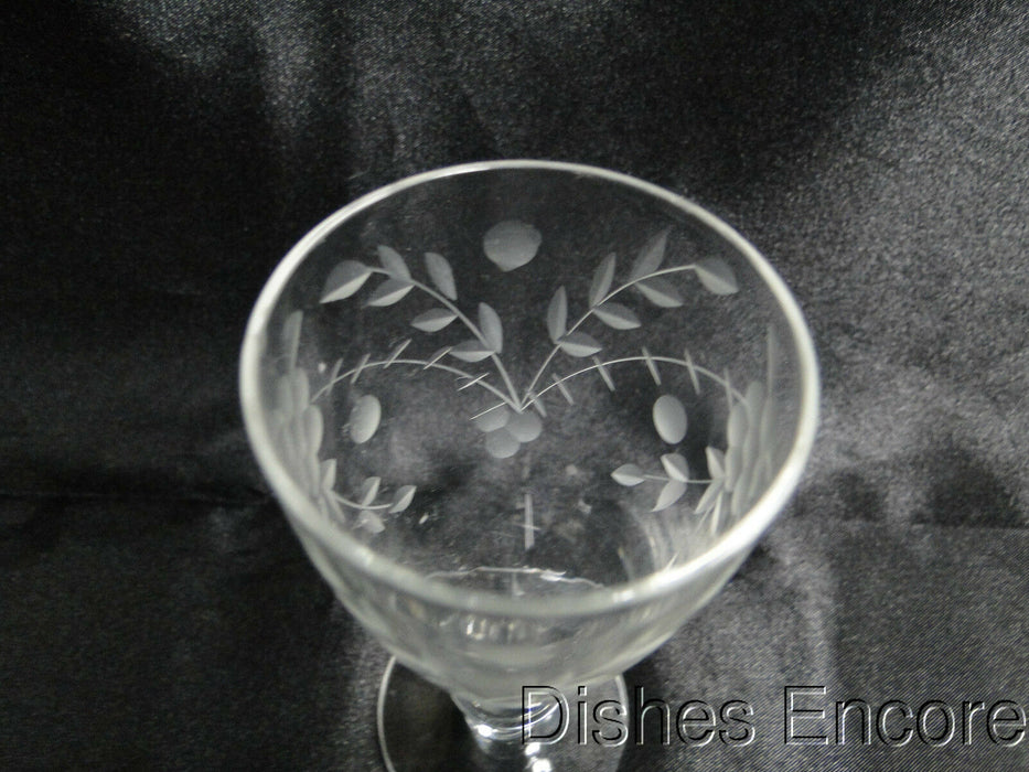 Clear w/ Etched Floral, Ball Stem: Liqueur Cocktail (s), 4 3/8" Tall - CR#031