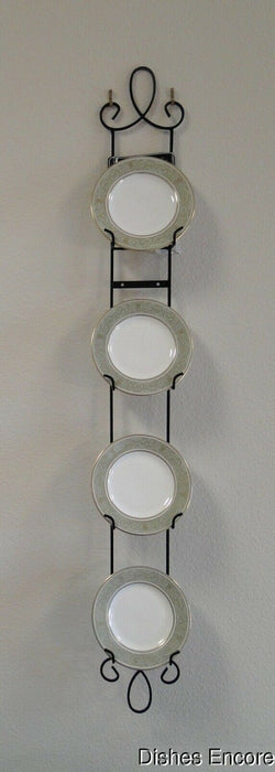 Tripar Augusta Vertical Black Display Rack for Four 6 1/2" - 8 1/4" Plates, 43"