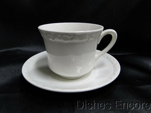 Wedgwood Hedge Rose, Embossed Flower Band: Cup & Saucer Set (s) 2 3/4", Crazing