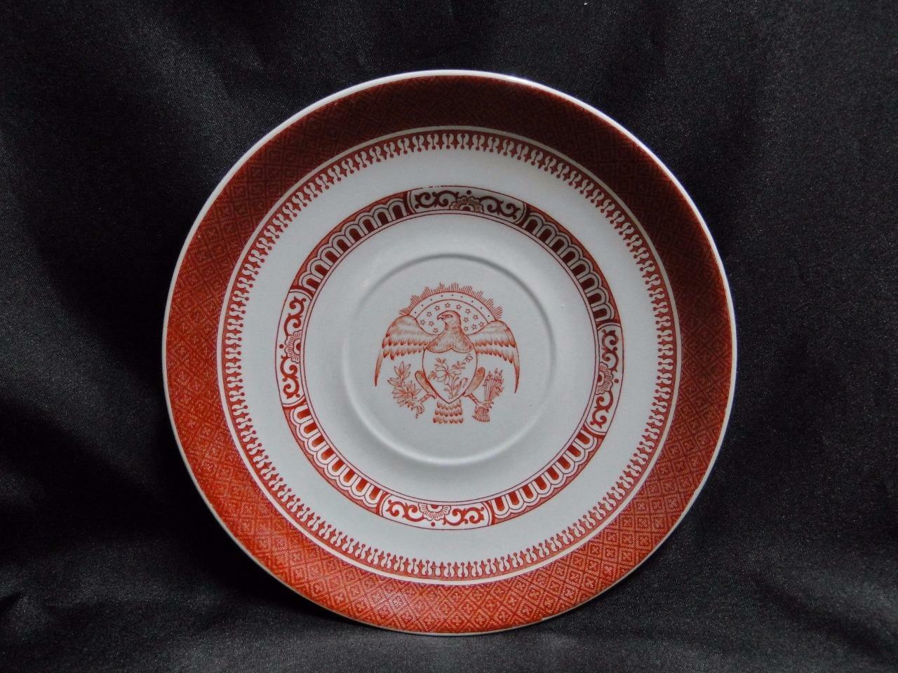 Spode Heritage Red, Eagle, New Stone: 7" Cream Soup Saucer Only, No Bowl, Faded