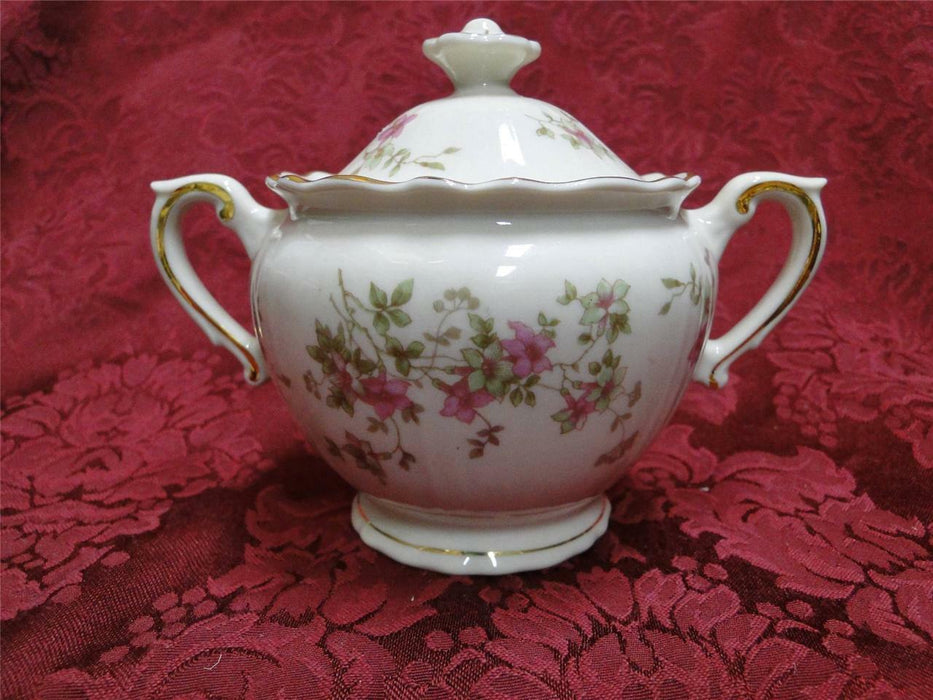 Syracuse Stansbury, Pink Flowers: Sugar Bowl w/ Lid