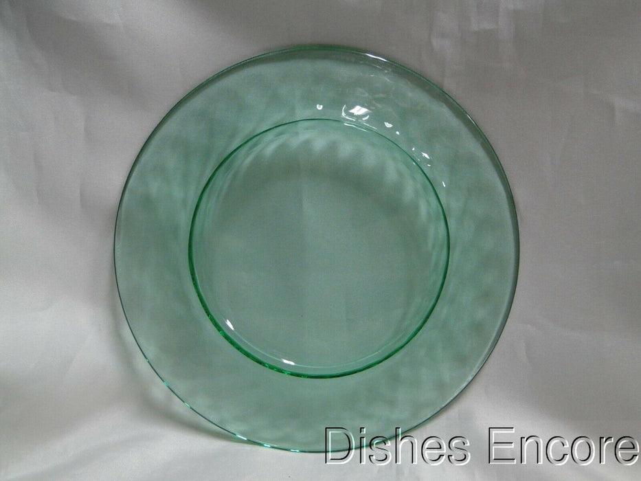 Vaseline Glass, Green, Diamond Optic: Salad Plate (s), 7 3/8", CR#035, As Is