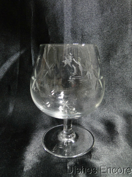 Brandy Snifter, Cut & Gray Cut Stars, 4 1/4" Tall, Clear, No Trim -- CR#018