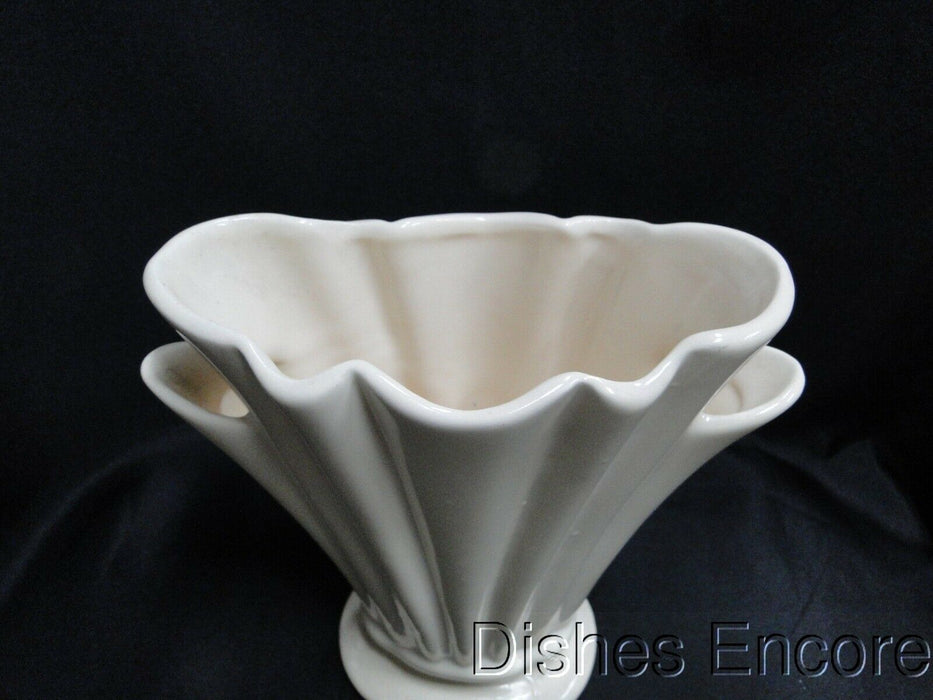 Pottery, Three-Openings, Ivory Color: Vase,  7 1/4" Tall --  MP#003