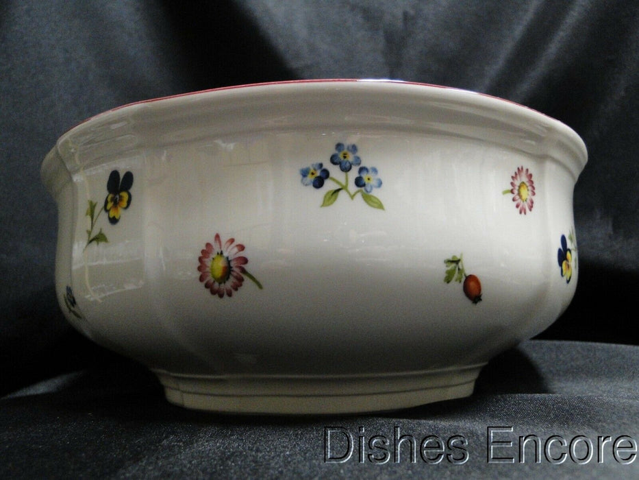 Villeroy & Boch Petite Fleur, Small Flowers, Red Trim: Round Serving Bowl 8 1/4"