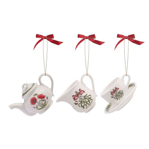 Portmeirion Botanic Garden: NEW Tea Set Mini Ornaments, Teapot, Creamer, Cup, Box