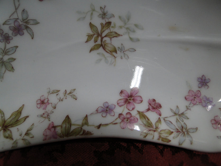 Haviland (Limoges) Schleiger 81a, Pink, Blue, Lavender: Crescent Plate (s)