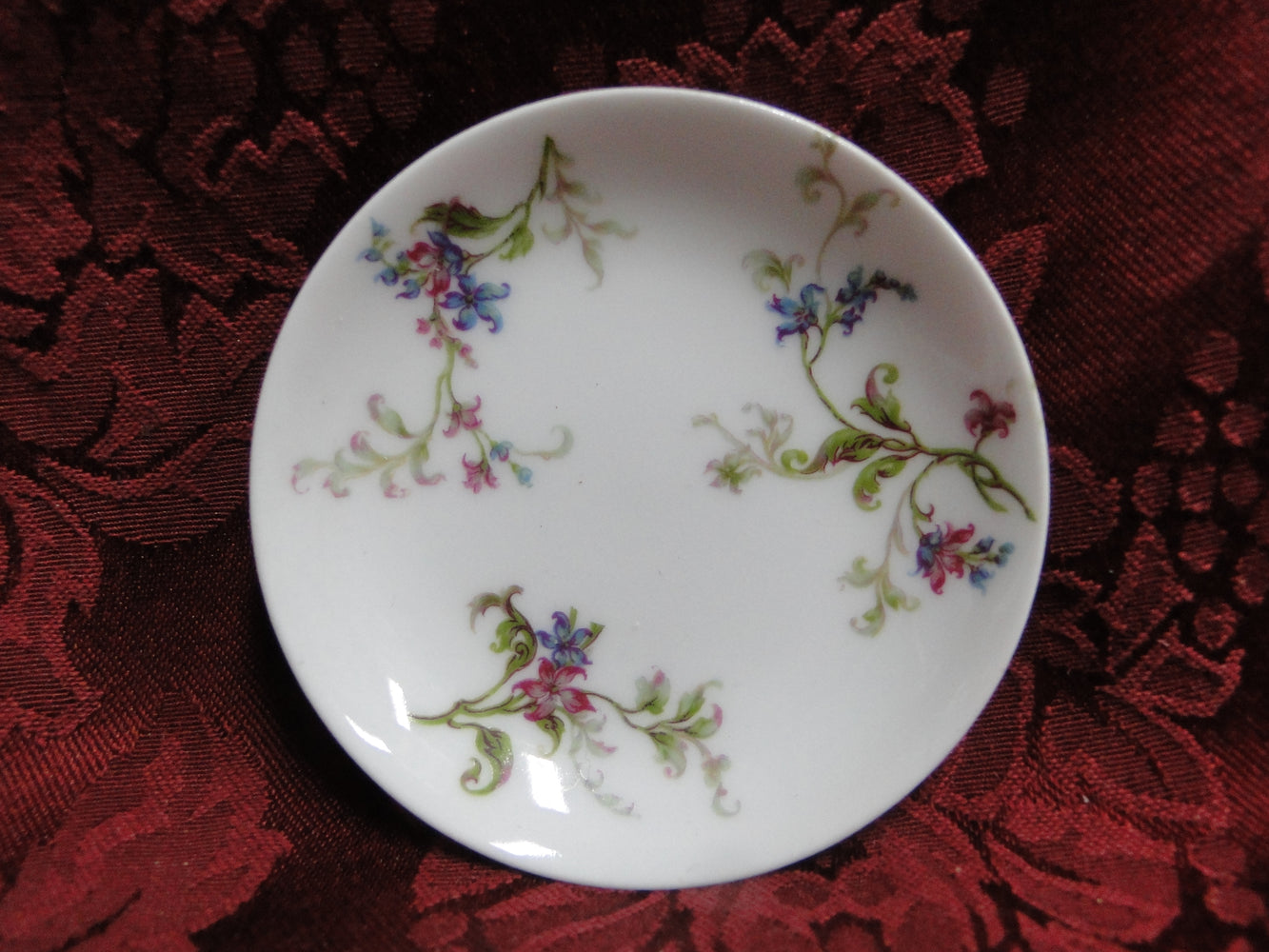 Haviland (Limoges) Fuchsia Pink & Blue Floral: Butter Pat (s)
