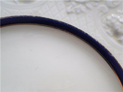 Crown Ducal CRD4493 Royal Blue Inner Band,Embossed Fruit Rim:Dinner Plate Crazed