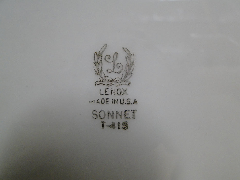 Lenox Sonnet, Florals, Fluted Rim, Gold Trim: Dinner Plate (s), 10 3/4"