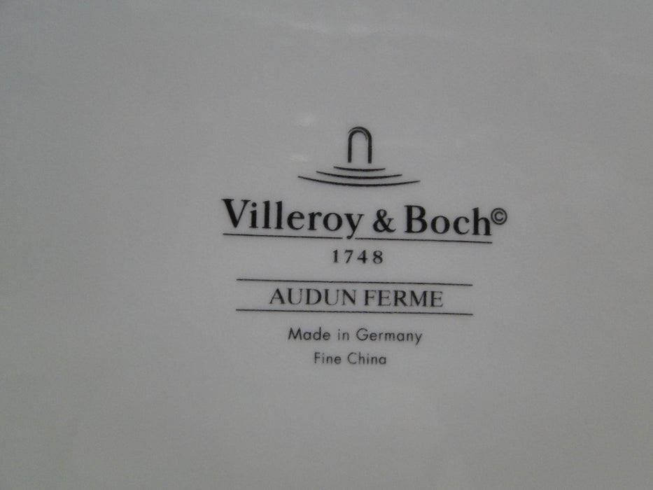 Villeroy & Boch Audun Ferme, Black, White, Yellow: Oval Platter, 13 1/2"