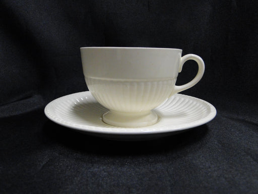 Wedgwood Edme, Ribbed Rim, Off White: Cup & Saucer Set, 2 1/2", As Is