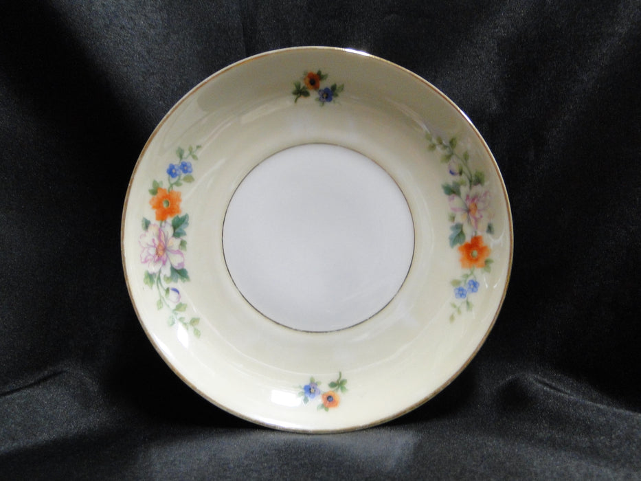 Heinrich Florals, Gold Trim: Square White Handle Cup & Saucer Set, 1 7/8"