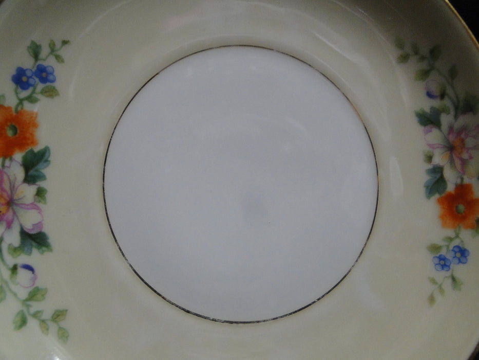 Heinrich Florals, Gold Trim: Square White Handle Cup & Saucer Set, 1 7/8"