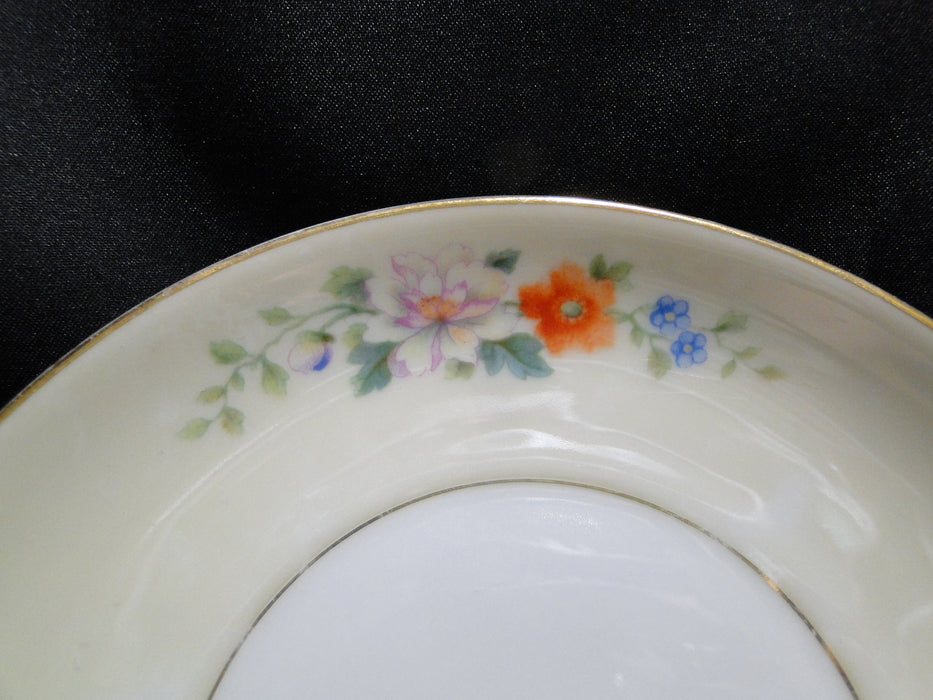 Heinrich Florals, Gold Trim: Square White Handle Cup & Saucer Set, 1 7/8"