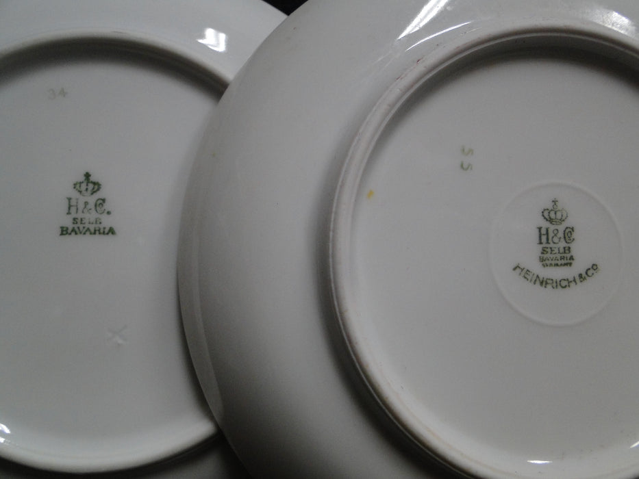 Heinrich Florals, Gold Trim: Square White Handle Cup & Saucer Set, 1 7/8"