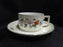Heinrich Florals, Gold Trim: Square White Handle Cup & Saucer Set, 1 7/8"