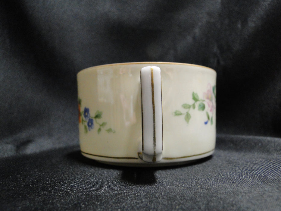 Heinrich Florals, Gold Trim: Square White Handle Cup & Saucer Set, 1 7/8"