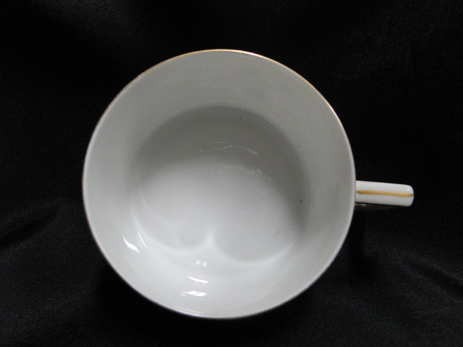 Heinrich Florals, Gold Trim: Square White Handle Cup & Saucer Set, 1 7/8"